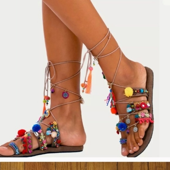 Free People Shoes - Free People Thaikila Khun Wrap Sandals Large 8